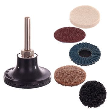 shumee KOMPLET POLIRNIH IN ABRAZIVNIH DISKOV ZA BRUSENJE 50 MM, 7 KOSOV