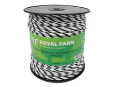 shumee Pletena vrvica za energizer 5mm, SS 3x0,20mm SS bela in črna 200m, Royal Farm