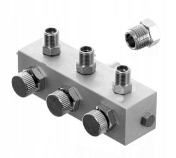 shumee DISTRIBUTOR ZRAKA ZA PNEVMATSKE KRTAČE Z AVTOMATSKIM NAVOJEM 3X 1/8 1X 1/4 NAVOJ