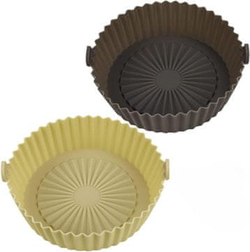 shumee 2x SILIKONSKA OBLIKA ZA CVRTNIK MIKROVALOVNA PEČICA SIVA BEŽ 16,5cm