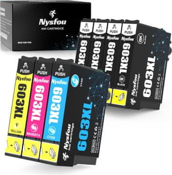 shumee 7x ČRNILO ZA EPSON 603XL XP-2100 XP-2105 XP-2150 WF-2810 WF-2822 WF-2820