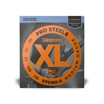 shumee D'Addario ProSteels basgitara stredná 5-strunová 50-135 s dlhou menzúrou EPS160-5