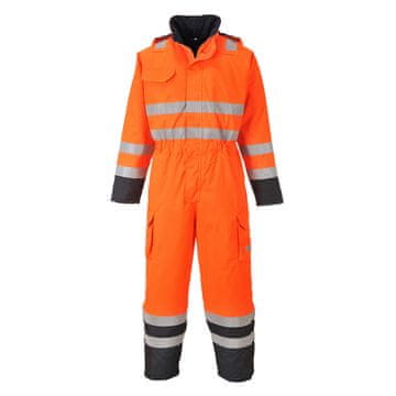 shumee Bizflame Multi Hi-Vis vodoodporni kombinezon - oranžen/temno moder XXXL