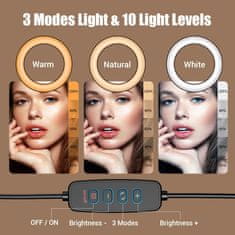 shumee LED RING LAMP RING LED USB 26/16cm selfie stativ dodatki za daljinsko upravljanje