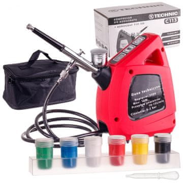 shumee MODELIRSKI KOMPRESORSKI KOMPLET ZA BARVANJE Z AIRBRUSHOM, 6 KOSOV BARV