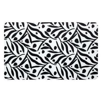 5Five® DIATOMITNA PODLOGA 45x75 cm bela s črnimi rastlinskimi vzorci