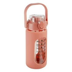 5Five® 1L STEKLENICA S SLAMICO s silikonskim ohišjem, roza