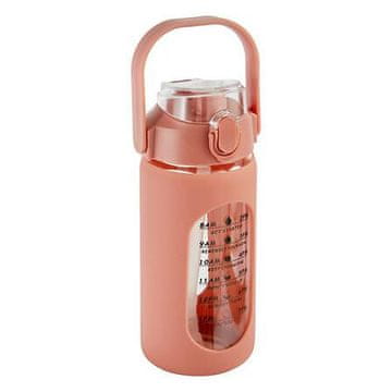 5Five® 1L STEKLENICA S SLAMICO s silikonskim ohišjem, roza