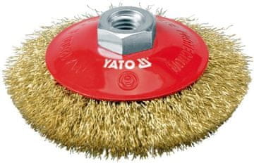 shumee YATO STOŽČNA KRTAČA 100 mm, NAVOJ M14, VALOVITA ŽICA 4761