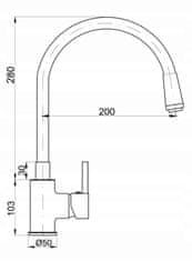 shumee ARMATURA ZA PORABO QUEEN BLACK S ČRNIM IZLIVOM