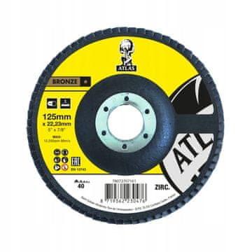 Norton ATLAS CIRKONIJEVA PLOŠČA 40 gr. jeklo 125 mm