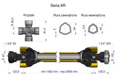 shumee Kardanska gred 1450-2050mm 830Nm Z20 - 1 3/4 CE 2020 serija 6R Waryński