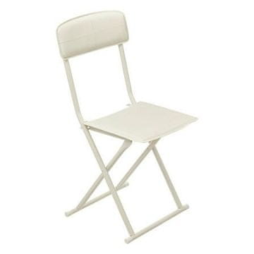 shumee PU ZLOŽLJIV STOL belo moderno jeklo in PVC sedež