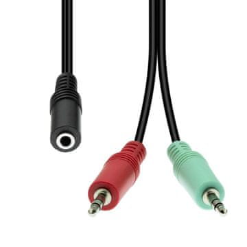 ProXtend 4-pinski na 2x 3-pinski FM kabel 40 cm črne barve, M4F2XM3-004