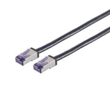 HIGH-FLEX Cat6a S/FTP črne barve 50 cm, fleksibilen omrežni kabel, PVC, AWG26/7 CU, LVN-CAT6A-FLEX-50CM