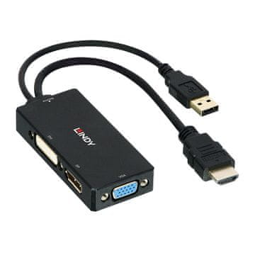 Lindy Lindy pretvornik HDMI v DisplayPort, DVI in VGA, 38182
