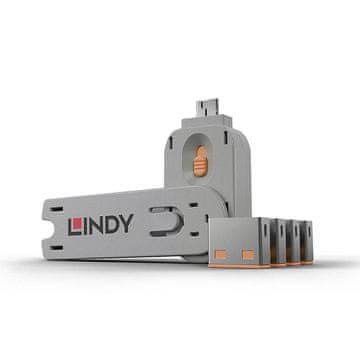 Lindy Lindy USB vrata Blocker Pack 4 oranžna, 40453