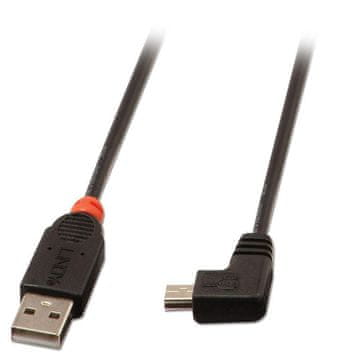 Lindy USB 2.0 A do Mini-B kabel 90° 1M, 31971