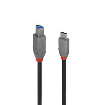 Lindy 1M USB 3.2 kabel tipa C do B, linija Anthra, 36666