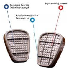 3M 3m 6051 ogljikovi filtri za polmaske serije 6000 7500 2 kosa.