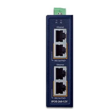Planet Planet Industrial 2-portni PoE+ injektor 10/100/1000T 802.3at, ipoe-260