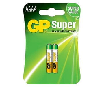 shumee GP SUPER ALKALINE AAAA / LR61 Super alkalne baterije za enkratno uporabo AAAA, 1,5 V, 2 kosa, 151023