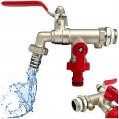 shumee Vrtna pipa 1/2 Dvojni ventil iz medenine Zunanja pipa