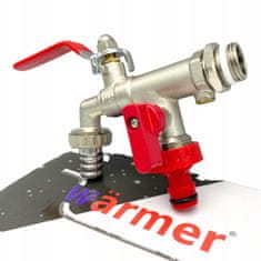 shumee Vrtna pipa 1/2 Dvojni ventil iz medenine Zunanja pipa