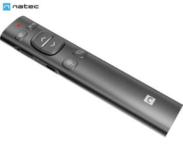 Natec Warbler 2 brezžični laserski kazalnik, 8 gumbov, polnilna baterija, 2.4GHz / Bluetooth, USB-C