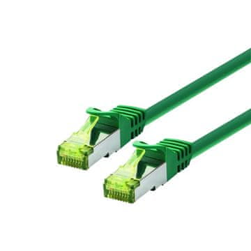 shumee Profesionalni LOGON SFTP/PIMF/LSOH patch kabel 0,25 m CAT6A 500MHz zelen, TCR6ASS0025G