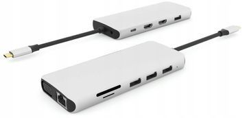 eSTUFF Mobilna priklopna postaja USB-C 12-v-1, ES623009