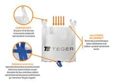 shumee 1500 kg ojačana BIG BAG. 90 x 90 x 90. 4 ročaji + 2 ojačana prišita na dno. Odprto zgoraj / Zaprto spodaj /TEGER