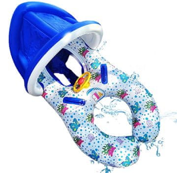 shumee DVOJNI PLAVALNI OBROČ OTROŠKI + SEDEŽ GUARDIAN CANOPY BLUE