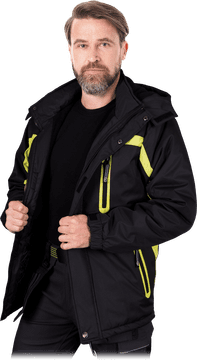 shumee Jakna s flis podlogo HERMAN 2XL ČRNO-CELADON