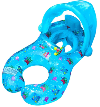 shumee DVOJNI PLAVALNI OBROČ OTROŠKI + SEDEŽ GUARDIAN CANOPY BLUE