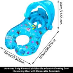 shumee DVOJNI PLAVALNI OBROČ OTROŠKI + SEDEŽ GUARDIAN CANOPY BLUE