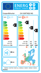 Cooper&Hunter Veritas 18FTXQ R32 stenska klimatska naprava, z montažo