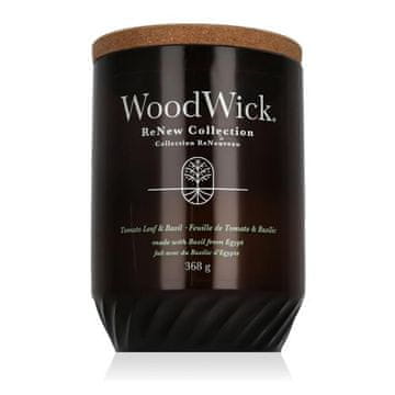 Woodwick ReNew Collection Tomato Leaf & Basil dišeča svečka
