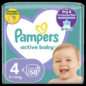 shumee Pampers Active Baby velikost 4, 58 plenic, 9-14 kg