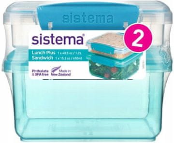 shumee Komplet 2 posod za zajtrk Sistema 1,2 l 450