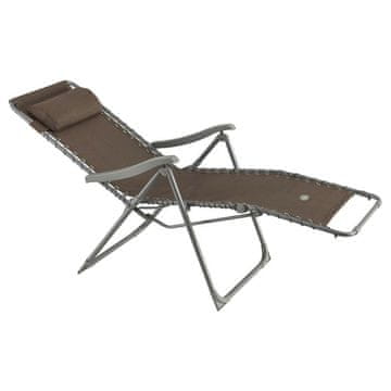 Hespéride Ležalnik Relax temno bež barve, ZLOŽLJIV, z nastavljivim naslonjalom