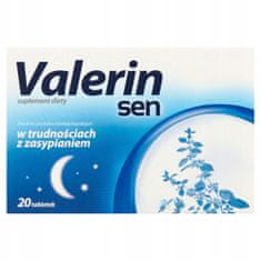 Aflofarm Tablete Valerin Sen, za težave z uspavanjem, prehransko dopolnilo 20 kosov.