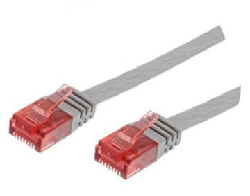 MicroConnect U/UTP CAT6 0,25M siv raven kabel, V-UTP60025-FLAT
