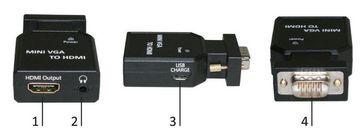 MicroConnect Pretvornik MicroConnect Mini VGA - HDMI