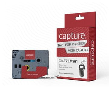 Capture Črn lepilni trak na mat srebrni podlagi 36 mm x 8 m, CA-TZEM961