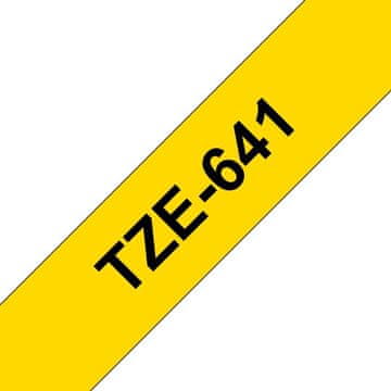 Brother Trak za tiskalnik nalepk Brother Tze641, črn na rumeni podlagi, TZE-641