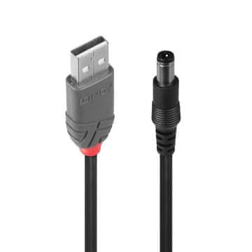 Lindy USB A moški - DC 5,5/2,5 mm moški adapter kabel, 70267