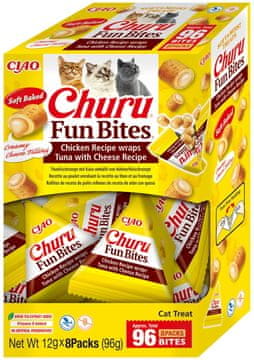 shumee INABA Cat Fun Bites CHICKEN & TUNA & CHEESE 8x12g - mačji priboljški 96g EU744