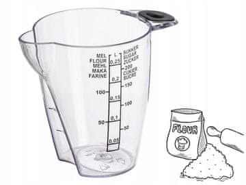 shumee Vrč z merico, kuhinjska merica 0,25l Plast Team brezbarvna