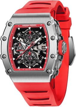 shumee PAGANI MOŠKA URA RDEČA KREMENOVA SAFIRNO STEKLO ANALOG PD-YS011